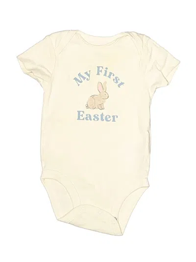 Pre-owned Carter's Babies' Short Sleeve Onesie In Ivory