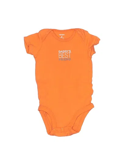 Pre-owned Carter's Babies' Short Sleeve Onesie In Orange