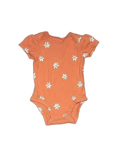 Pre-owned Carter's Babies' Short Sleeve Onesie In Orange