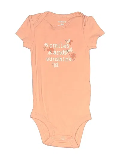 Pre-owned Carter's Babies' Short Sleeve Onesie In Orange