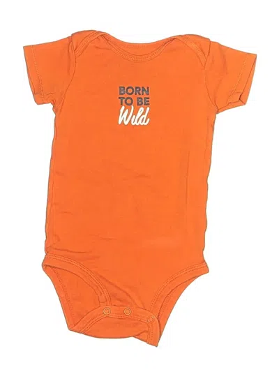 Pre-owned Carter's Babies' Short Sleeve Onesie In Orange