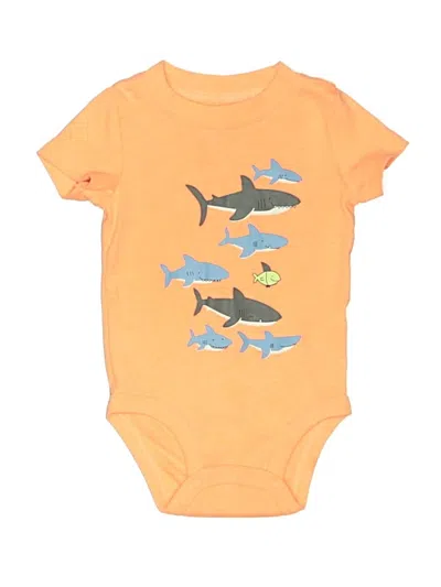 Pre-owned Carter's Babies' Short Sleeve Onesie In Orange