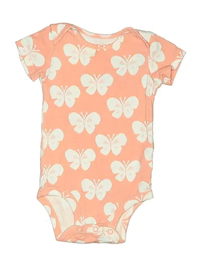 Pre-owned Carter's Babies' Short Sleeve Onesie In Orange
