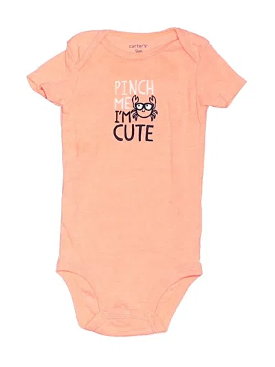Pre-owned Carter's Babies' Short Sleeve Onesie In Orange