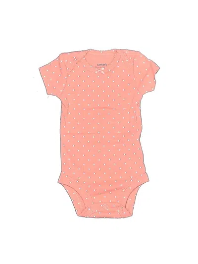 Pre-owned Carter's Babies' Short Sleeve Onesie In Pink