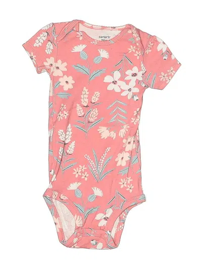 Pre-owned Carter's Kids' Short Sleeve Onesie In Pink