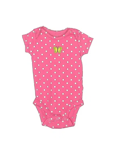 Pre-owned Carter's Babies' Short Sleeve Onesie In Pink