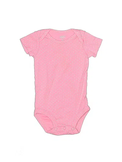 Pre-owned Carter's Babies' Short Sleeve Onesie In Pink