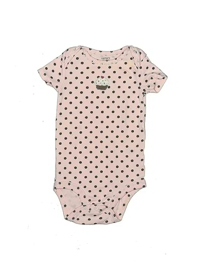 Pre-owned Carter's Babies' Short Sleeve Onesie In Pink