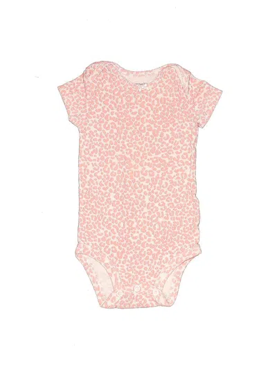 Pre-owned Carter's Babies' Short Sleeve Onesie In Pink