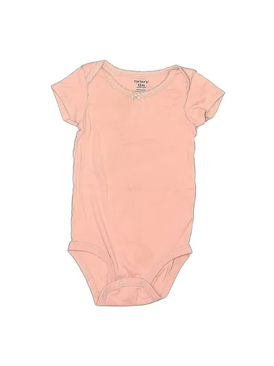 Pre-owned Carter's Babies' Short Sleeve Onesie In Pink