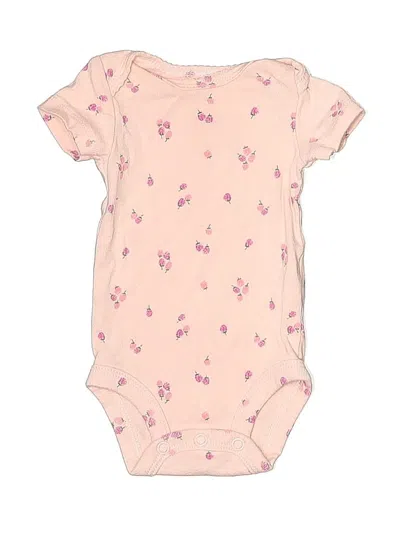 Pre-owned Carter's Babies' Short Sleeve Onesie In Pink