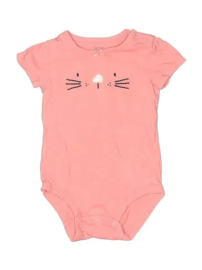 Pre-owned Carter's Babies' Short Sleeve Onesie In Pink