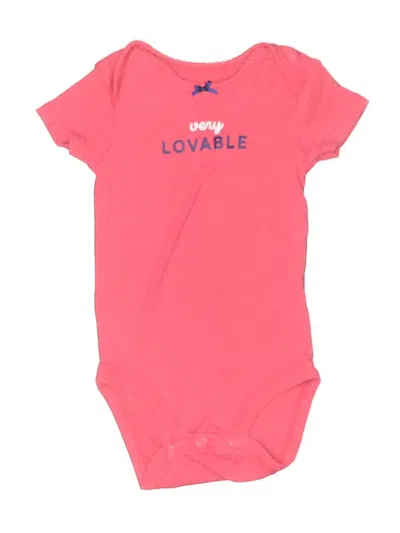 Pre-owned Carter's Babies' Short Sleeve Onesie In Pink