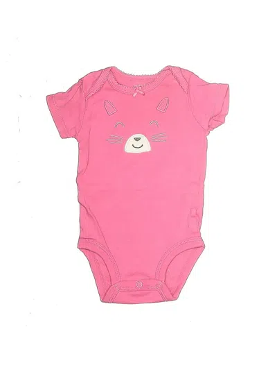 Pre-owned Carter's Babies' Short Sleeve Onesie In Pink