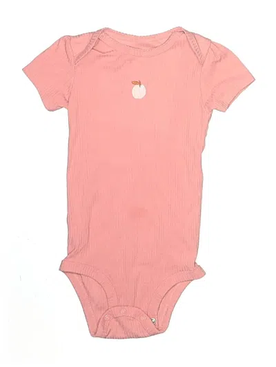 Pre-owned Carter's Kids' Short Sleeve Onesie In Pink