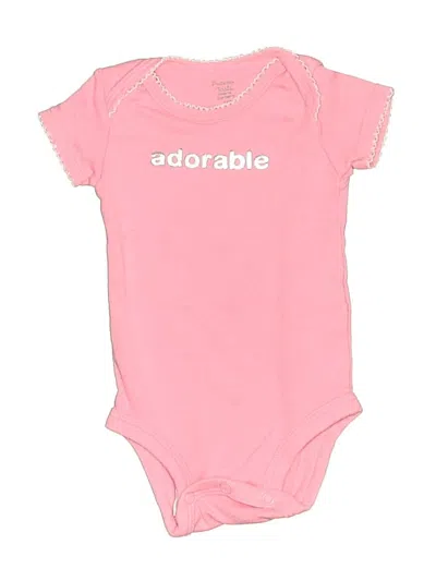 Pre-owned Carter's Babies' Short Sleeve Onesie In Pink