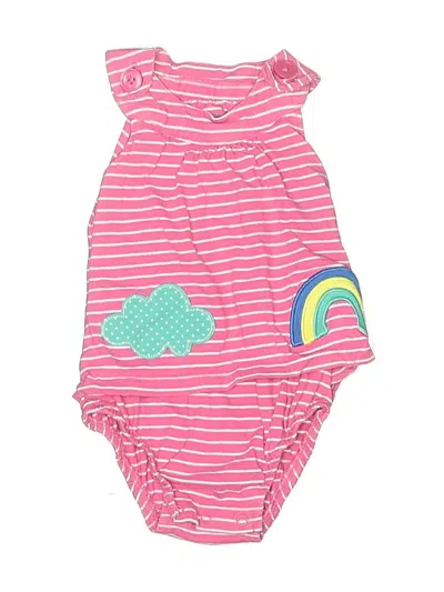 Pre-owned Carter's Kids' Short Sleeve Onesie In Pink