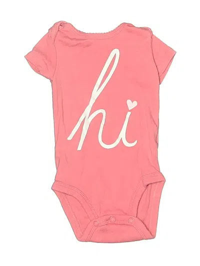 Pre-owned Carter's Babies' Short Sleeve Onesie In Pink