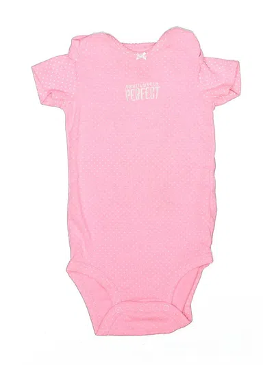 Pre-owned Carter's Babies' Short Sleeve Onesie In Pink