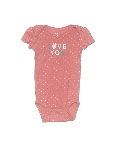 Pre-owned Carter's Babies' Short Sleeve Onesie In Pink