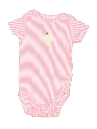 Pre-owned Carter's Babies' Short Sleeve Onesie In Pink