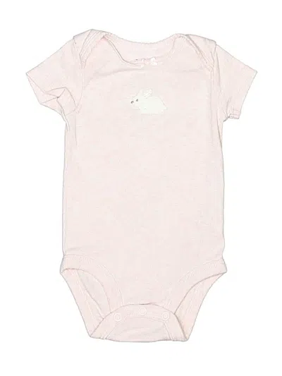Pre-owned Carter's Babies' Short Sleeve Onesie In Pink
