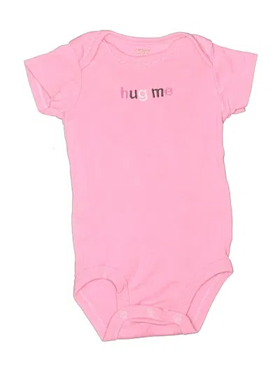 Pre-owned Carter's Babies' Short Sleeve Onesie In Pink