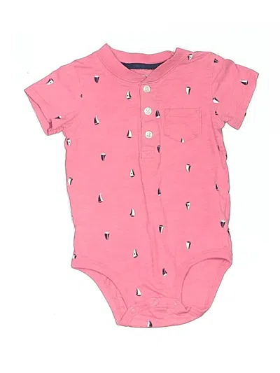 Pre-owned Carter's Kids' Short Sleeve Onesie In Pink