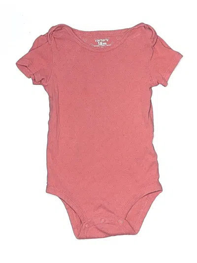 Pre-owned Carter's Kids' Short Sleeve Onesie In Pink
