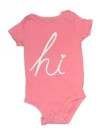 Pre-owned Carter's Kids' Short Sleeve Onesie In Pink