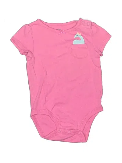 Pre-owned Carter's Babies' Short Sleeve Onesie In Pink