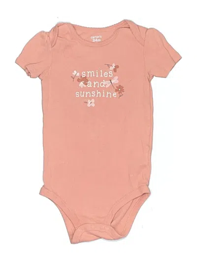 Pre-owned Carter's Kids' Short Sleeve Onesie In Pink