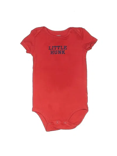 Pre-owned Carter's Babies' Short Sleeve Onesie In Red