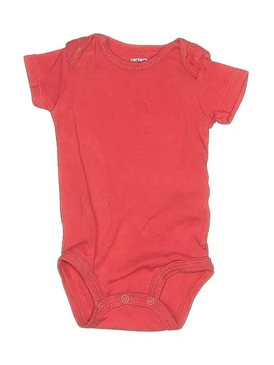 Pre-owned Carter's Babies' Short Sleeve Onesie In Red