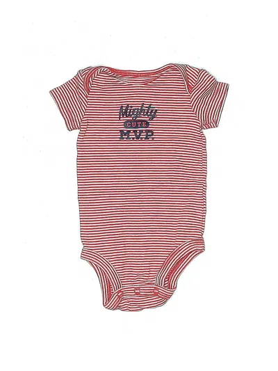 Pre-owned Carter's Babies' Short Sleeve Onesie In Red