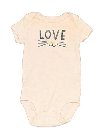 Pre-owned Carter's Babies' Short Sleeve Onesie In Tan