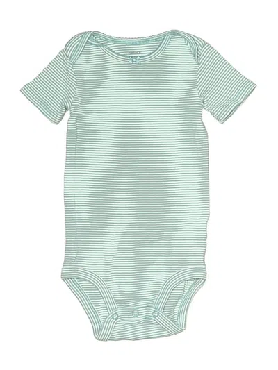 Pre-owned Carter's Kids' Short Sleeve Onesie In Teal