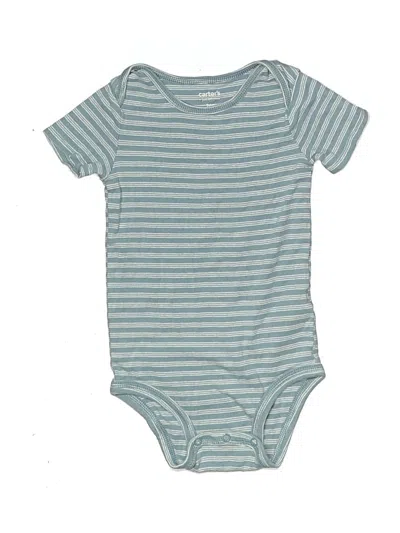 Pre-owned Carter's Kids' Short Sleeve Onesie In Teal