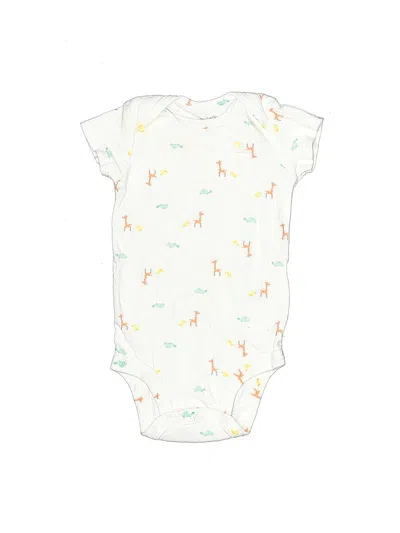 Pre-owned Carter's Babies' Short Sleeve Onesie In White