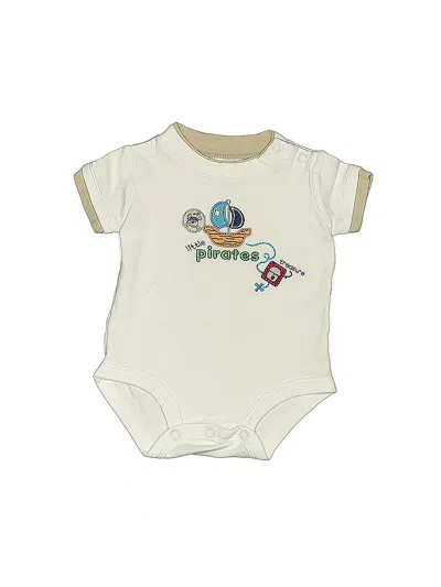 Pre-owned Carter's Babies' Short Sleeve Onesie In White