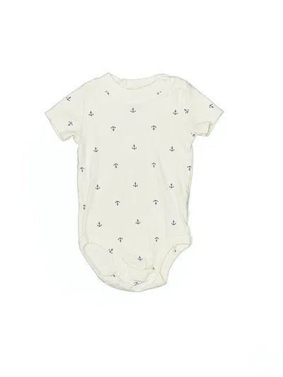 Pre-owned Carter's Kids' Short Sleeve Onesie In White
