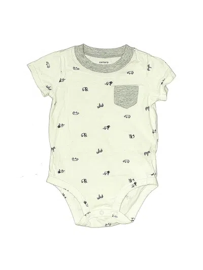 Pre-owned Carter's Babies' Short Sleeve Onesie In White