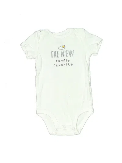 Pre-owned Carter's Babies' Short Sleeve Onesie In White