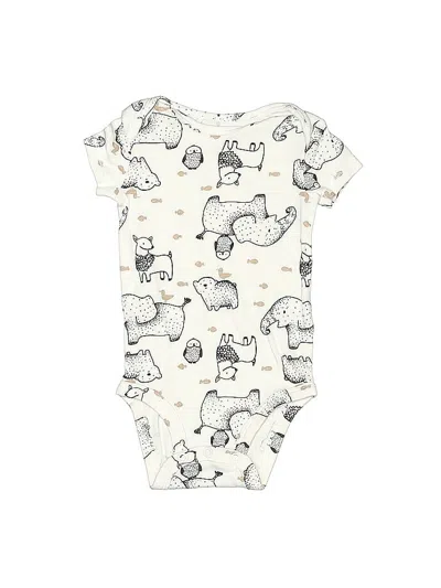 Pre-owned Carter's Babies' Short Sleeve Onesie In White