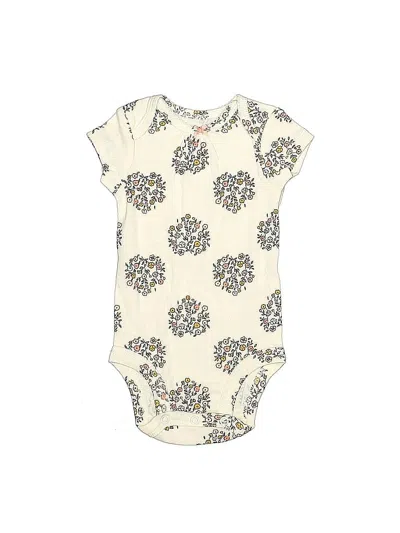 Pre-owned Carter's Babies' Short Sleeve Onesie In White