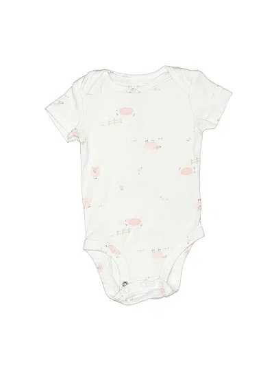Pre-owned Carter's Babies' Short Sleeve Onesie In White
