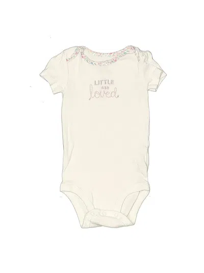 Pre-owned Carter's Babies' Short Sleeve Onesie In White