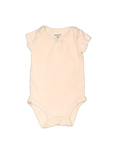 Pre-owned Carter's Babies' Short Sleeve Onesie In White