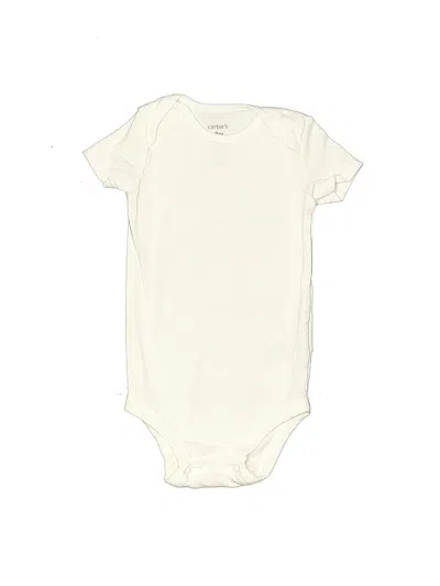 Pre-owned Carter's Babies' Short Sleeve Onesie In White